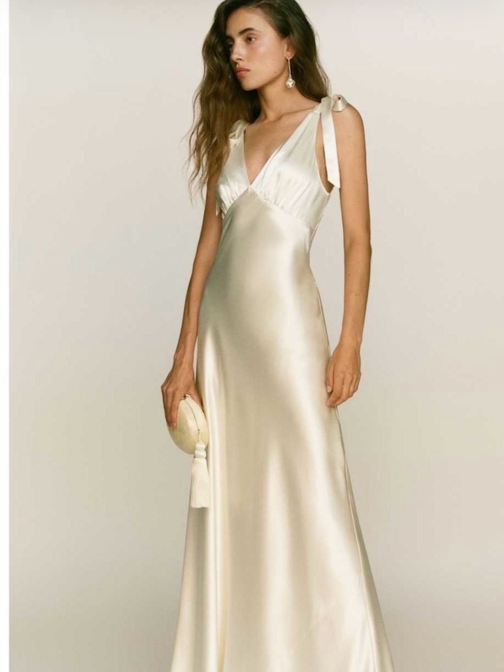 Reformation Pernille Silk Dress Ivory Bridal Wedding Gown NWT Siz L